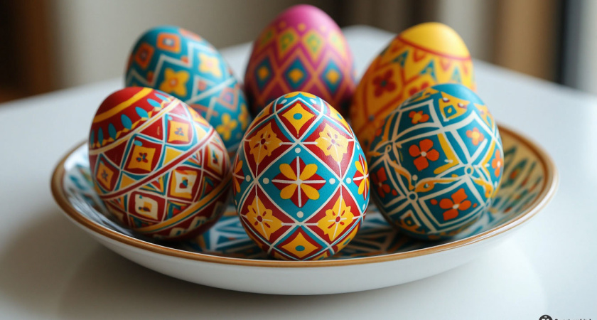 Яйца с геометрическим рисунком как в сказке: самая красивая Пасха — без химии и лишних затрат