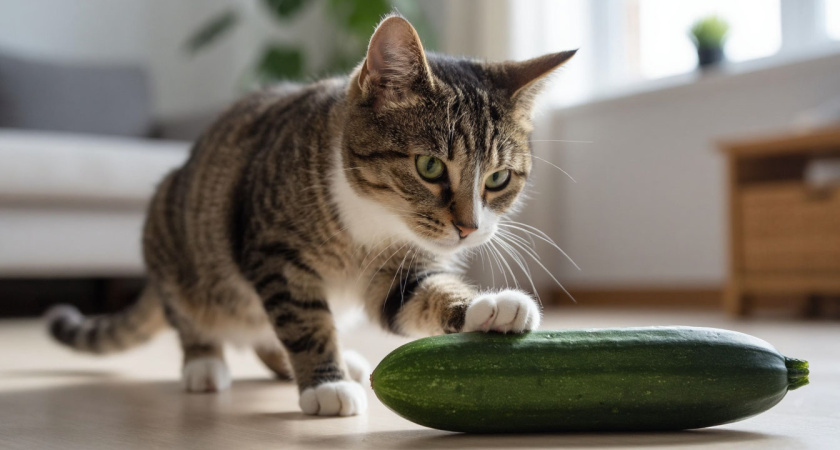 Ученые рассказали, почему кошки боятся огурцов и других неожиданных вещей