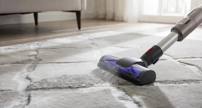 Ковер пахнет свежестью, как после химчистки — рассыпаю это и прохожусь пылесосом: никакой химии, только натуральное