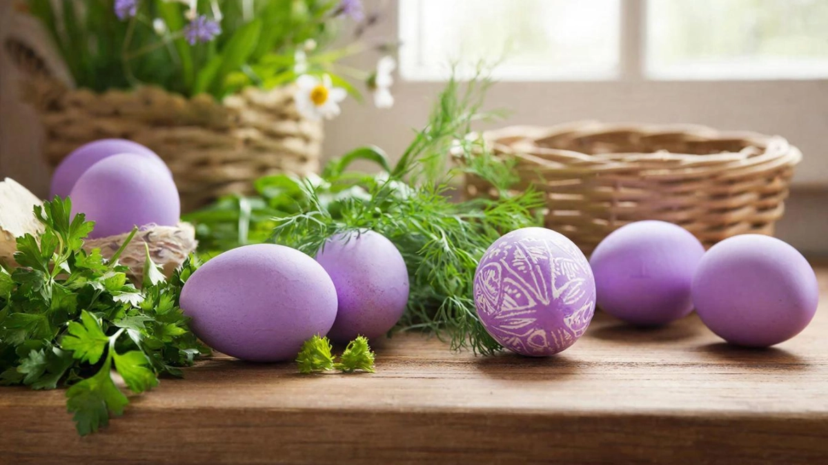 Красим пасхальные яйца в сиреневый оттенок: простой способ окрашивания натуральными средствами