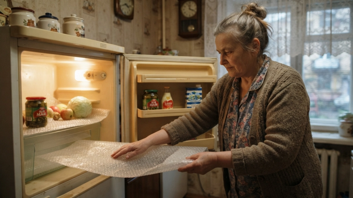 Пупырчатая плёнка летом на вес золота: кладу её в холодильник и забываю об одной проблеме