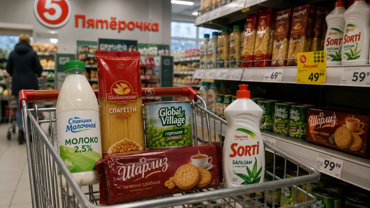 Одна корзина — две разные суммы: в «Пятёрочке» переплата прячется в маленькой цифре на ценнике