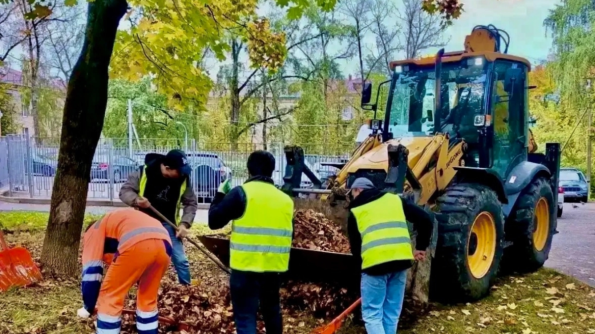 В Наро-Фоминске коммунальщики вышли на осеннюю уборку